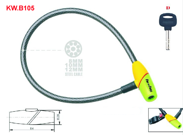 KW.B105 Cable lock colorful lock head