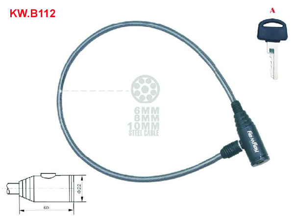 KW.B112 Cable lock 3digit combination lock