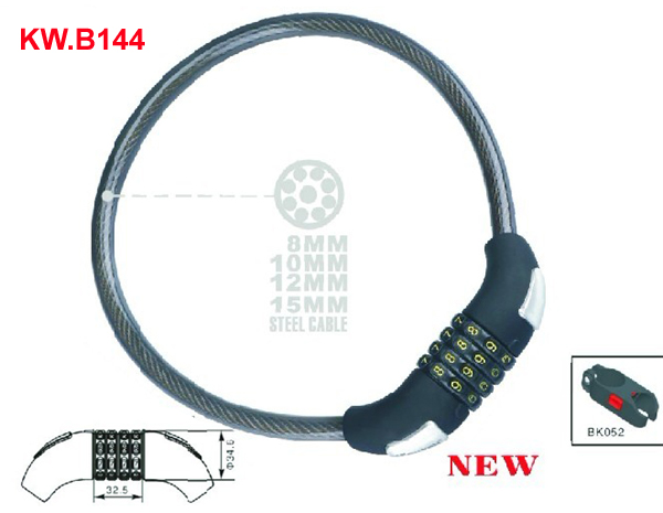 KW.B144 4 Digit combination Cable lock