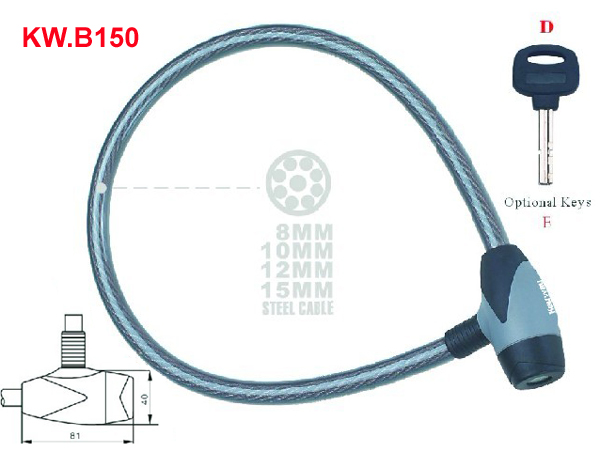KW.B160 4-Digit combination Cable lock